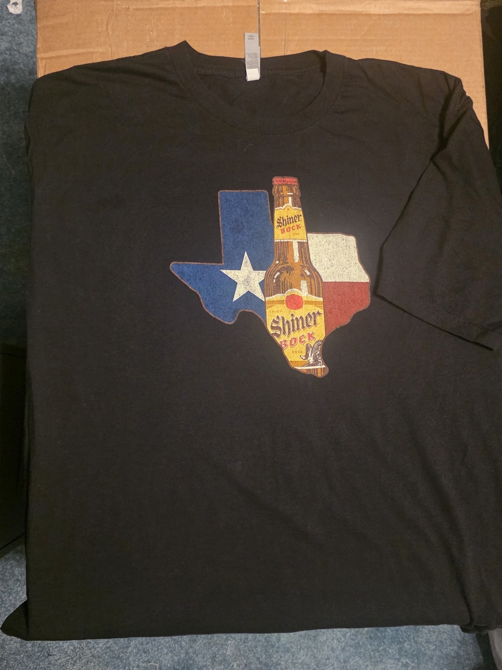 Men's Black T-Shirt Shiner Bock Texas, 3XL